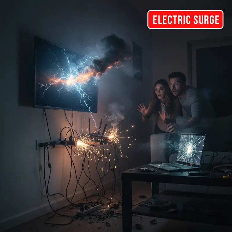 Public adjuster inspecting electrical surge damage in Pennsylvania